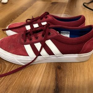 Adidas Burgundy and White Sneakers